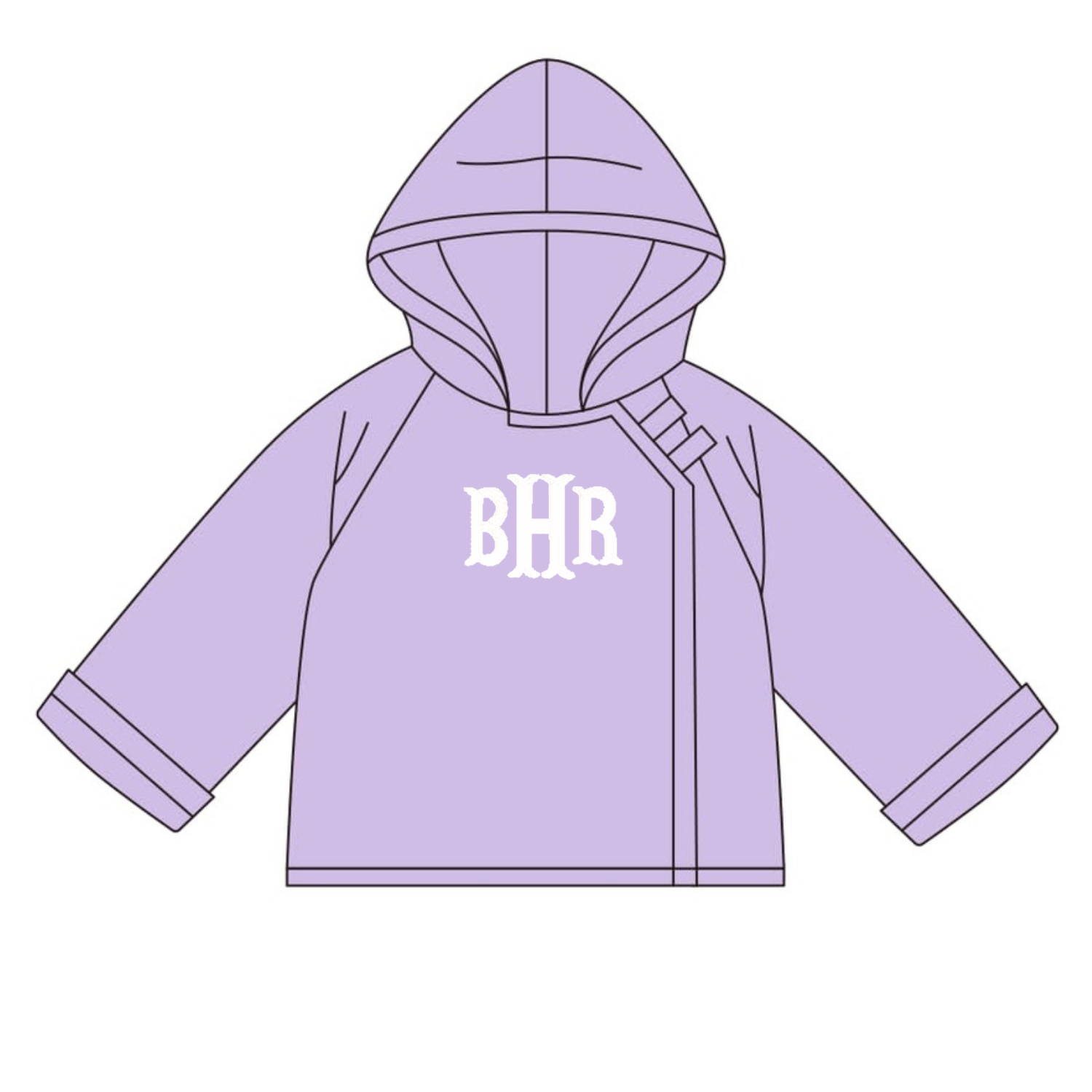 Velcro Fleece Violet Coat with Monogram - ETA DECEMBER