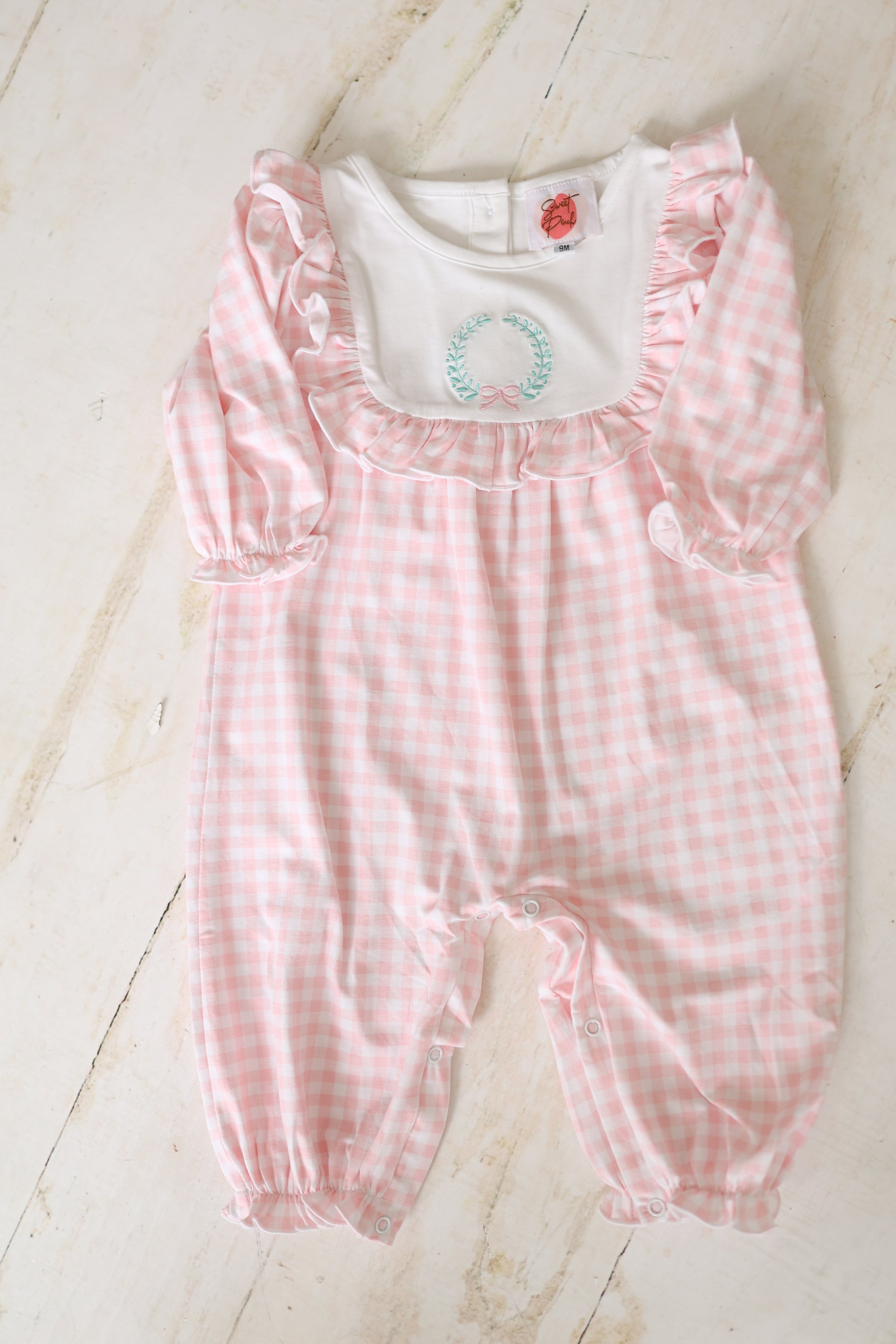 Ruffled Monogram Collection - Girl Romper