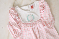 Ruffled Monogram Collection - Girl Romper