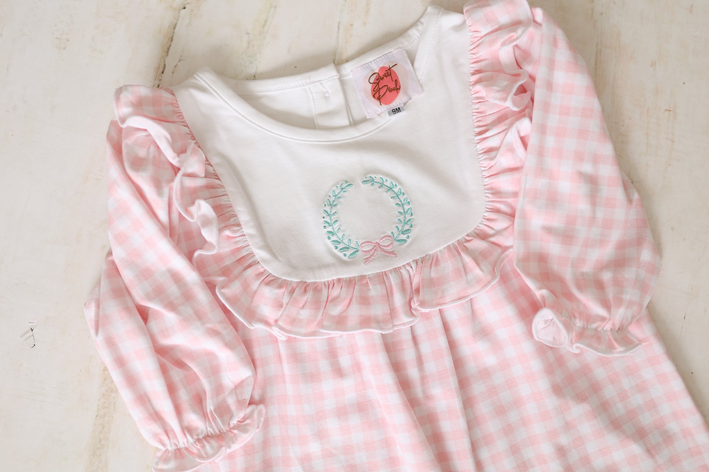 Ruffled Monogram Collection - Girl Romper