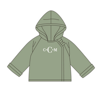 Velcro Fleece Green Coat with Monogram - ETA DECEMBER