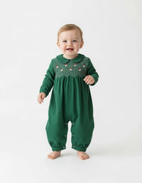 Holly Jolly Geosmock Boys Romper - ETA OCTOBER