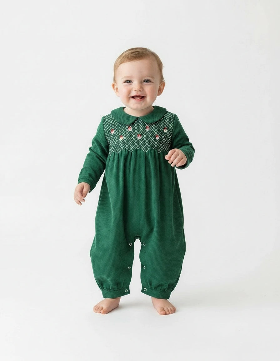 Holly Jolly Geosmock Boys Romper - ETA OCTOBER