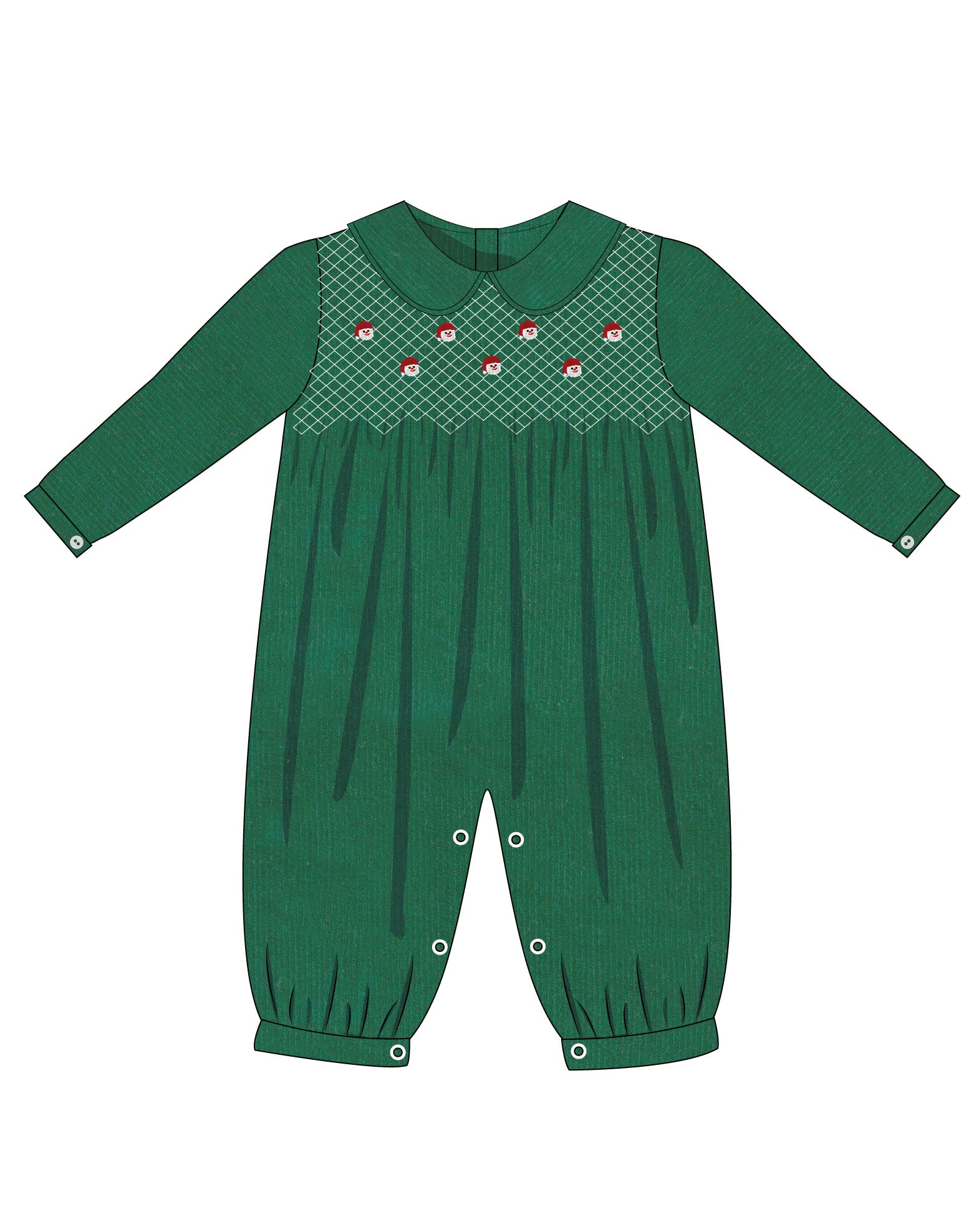 Holly Jolly Geosmock Boys Romper - ETA OCTOBER