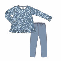 Winter Time Blues Girls Floral Set - ETA DECEMBER