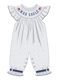 Officially Licensed War Eagle Wardrobe Auburn Girls Romper - ETA AUGUST