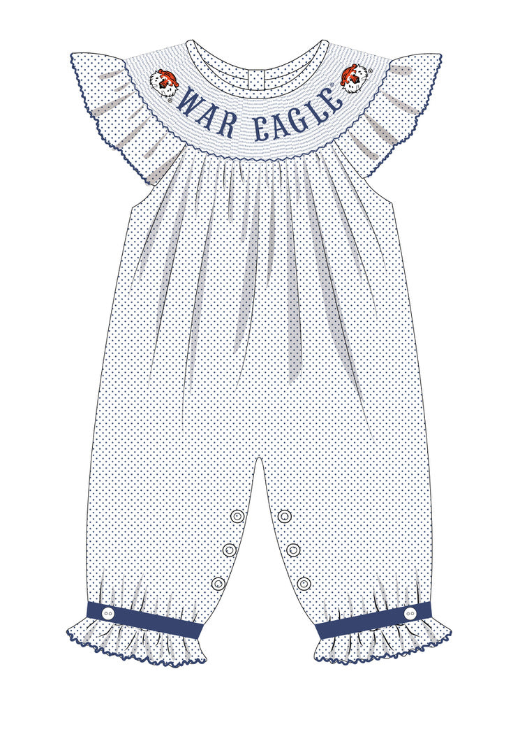 Officially Licensed War Eagle Wardrobe Auburn Girls Romper - ETA AUGUST