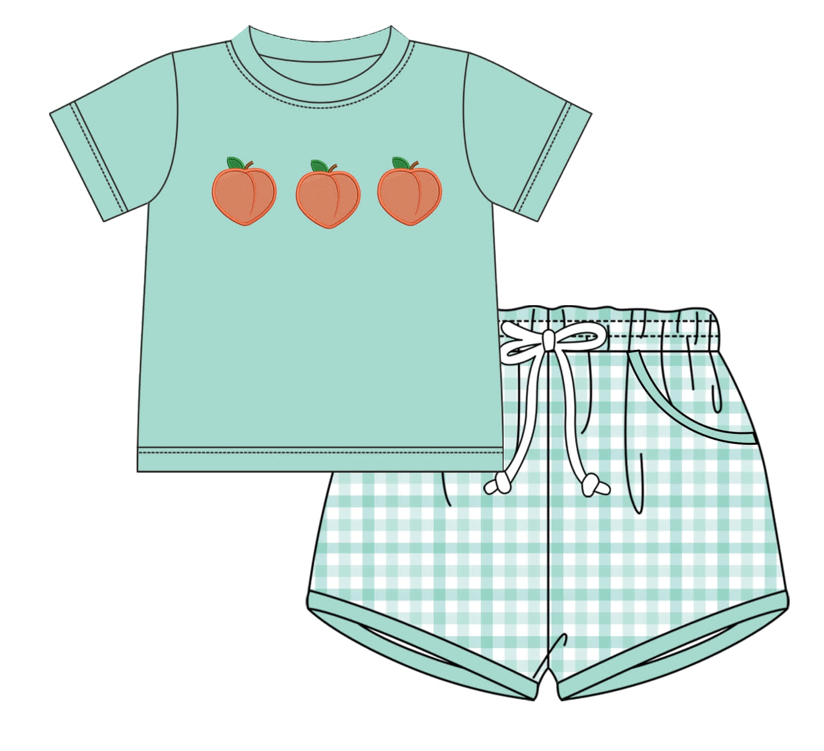 Boys Peach Shorts Set - ETA MAY