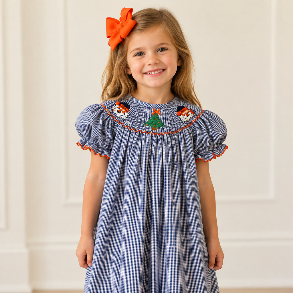 Officially Licensed An Aubie Claus Christmas Smocked Dress