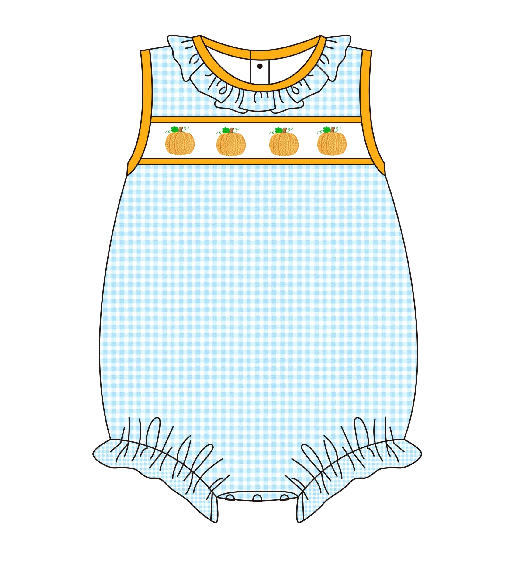 Blue Ribbon Pumpkin Girls Bubble