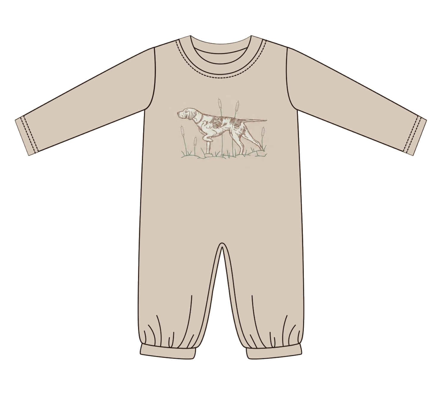 Field & Feather Taupe Dog Romper - ETA DECEMBER