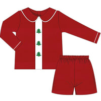 Christmas Heirloom Evergreen Smocked Boys Set  - ETA OCTOBER