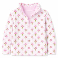 Sweet Peach Pink Floral Quarter Zip - ETA DECEMBER