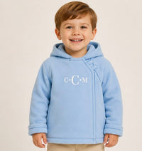 Velcro Fleece Blue Coat with Monogram - ETA DECEMBER