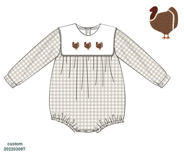 Gingham Gobble Boys Bubble