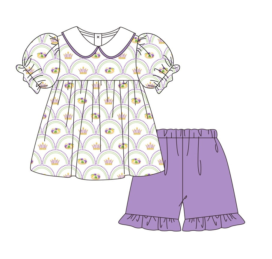 Girls Mardi Gras Shorts Set - ETA JANUARY