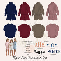 Mock Neck Navy Sweatshirt Bubble - ETA NOVEMBER