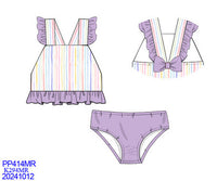 Pastel Stripe Swimmies Ruffle Baby Girl 2-Piece Swimsuit