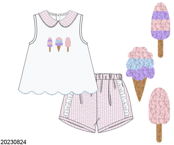 Seer-Sickle Girls Shorts Set