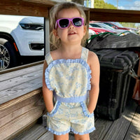 Hello Blue & Yellow - Girl Overalls