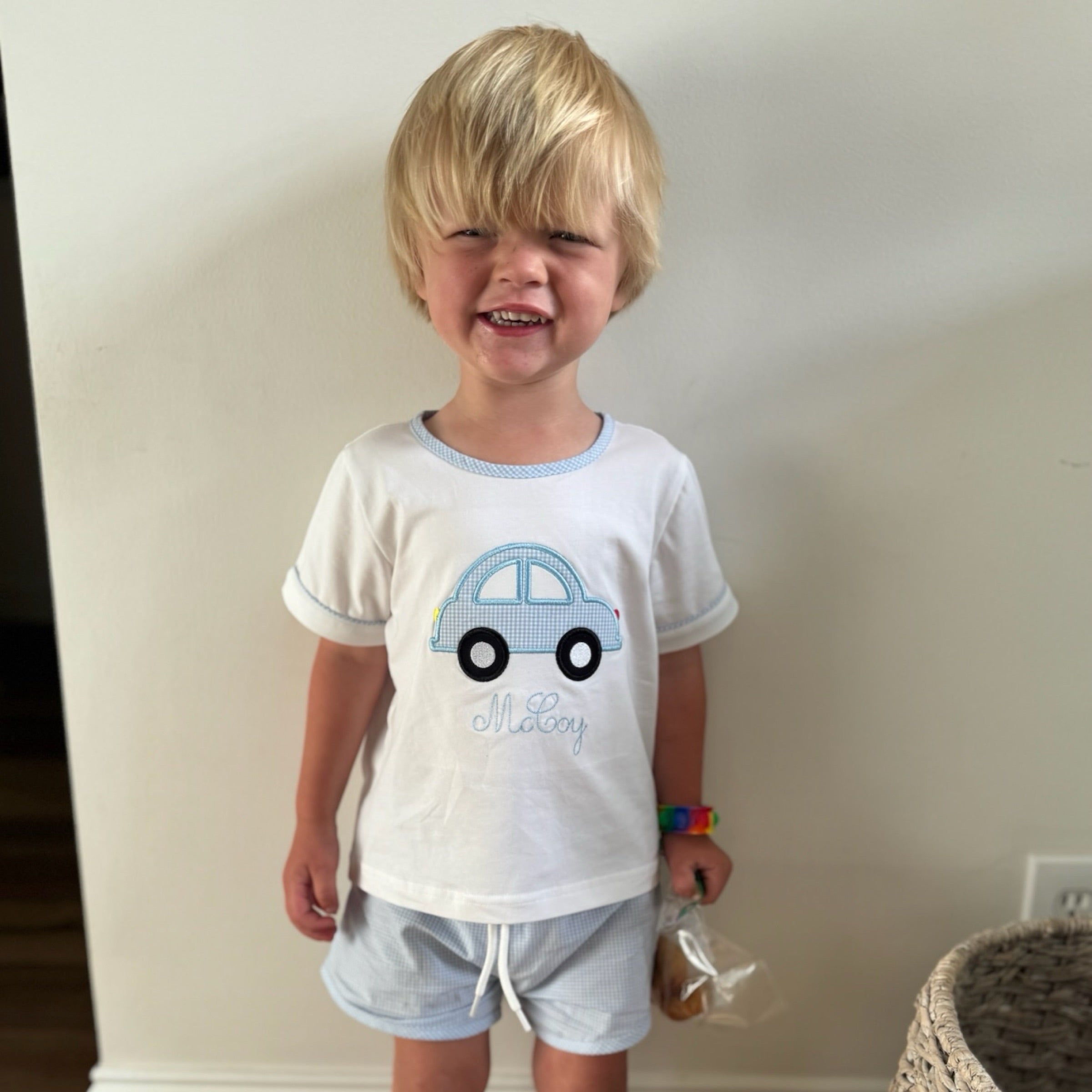 Blue Zooms Boy Short Set