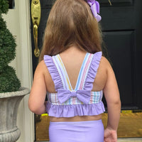 Pastel Stripe Swimmies Ruffle Baby Girl 2-Piece Swimsuit