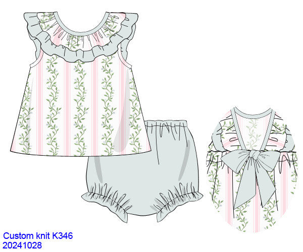 Summer Sage Girls Bloomer Set