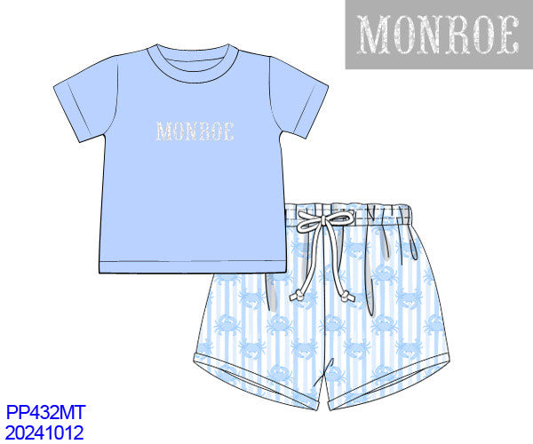 Cutie Crabs Boys Shorts Set