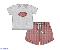 Go Team! Crimson Collegiate Football Boys Shorts Set