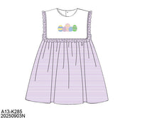 Easter Girls Applique Eggs Dress