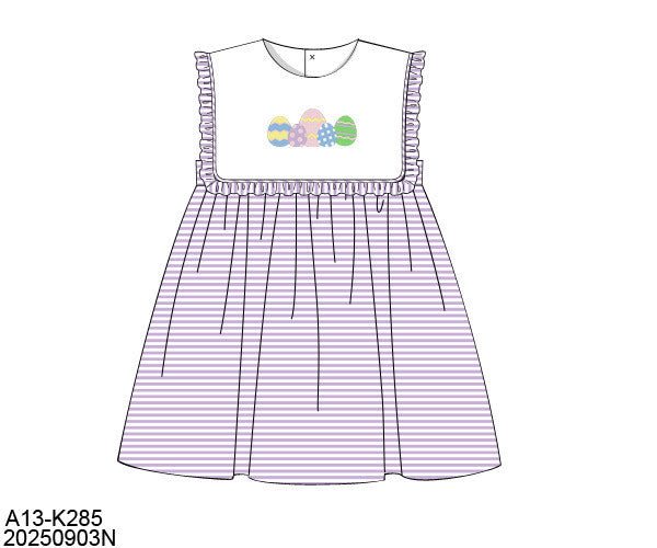 Easter Girls Applique Eggs Dress