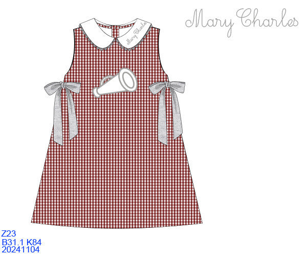 Go Team! Crimson Collegiate Football Girls Dress