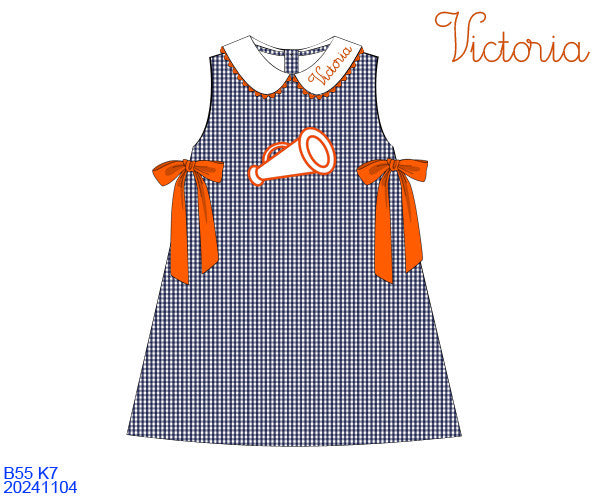 Go Team! Navy Collegiate Football Girls Dress