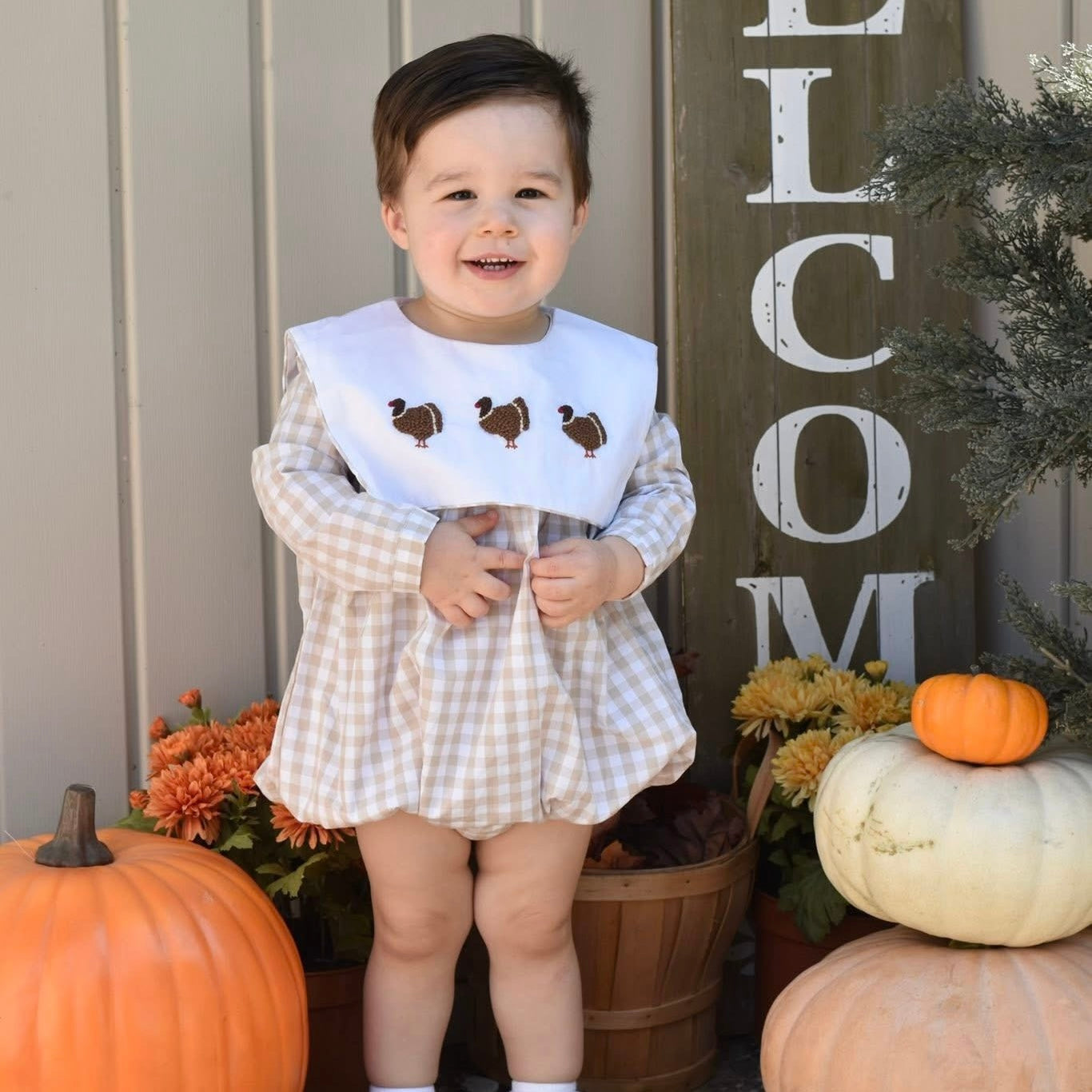 Gingham Gobble Boys Bubble