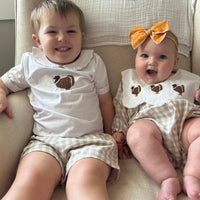 Gingham Gobble Boys Shorts Set