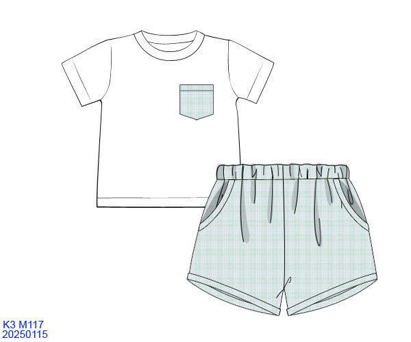 Summer Sage Boys Shorts Set