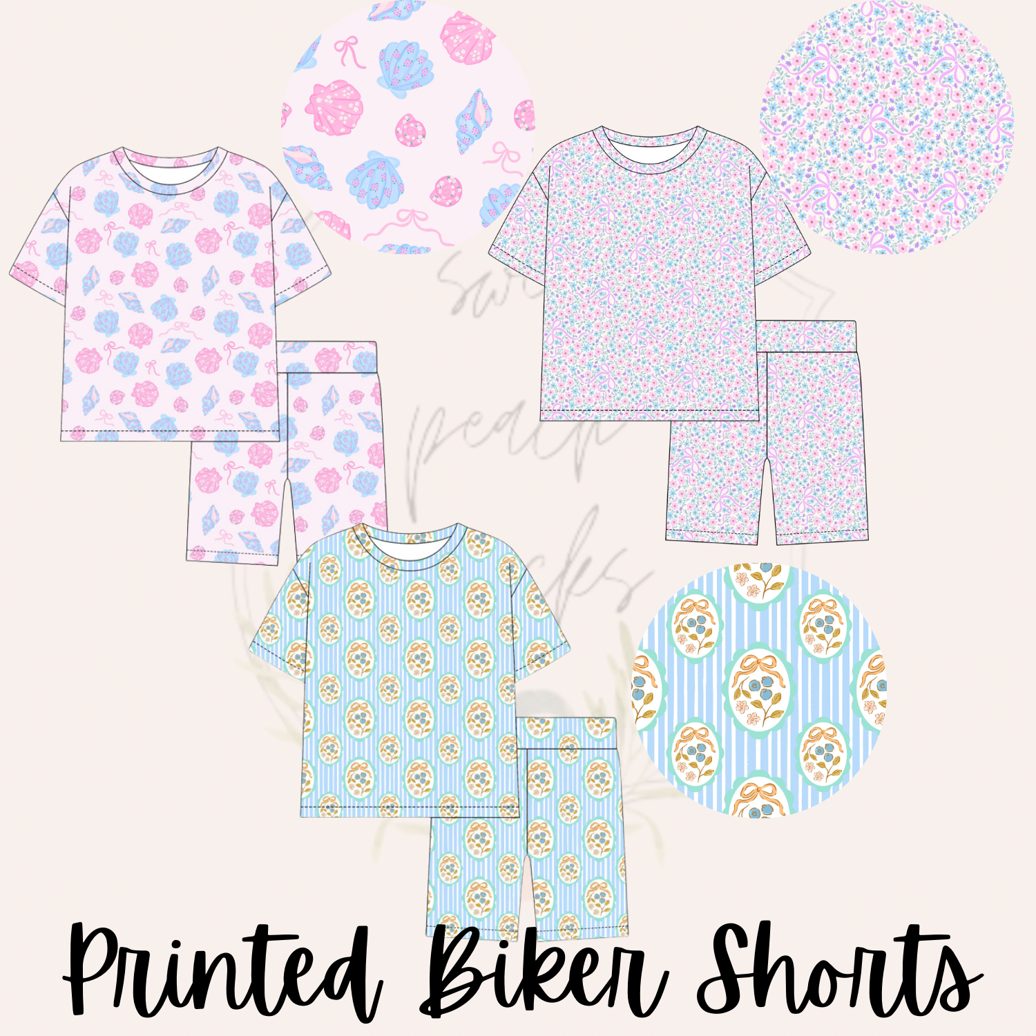 Printed Biker Shorts