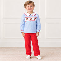 Reindeer Kisses Smocked Boys Set