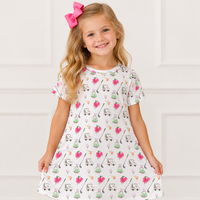 Pretty on the Green Dress in Hot Pink Azaleas - ETA MARCH