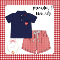 Teacher's Pet Boys Apple Shorts Set