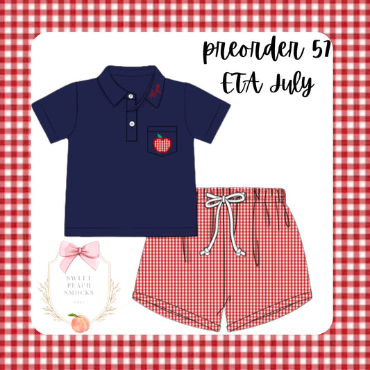 Teacher's Pet Boys Apple Shorts Set