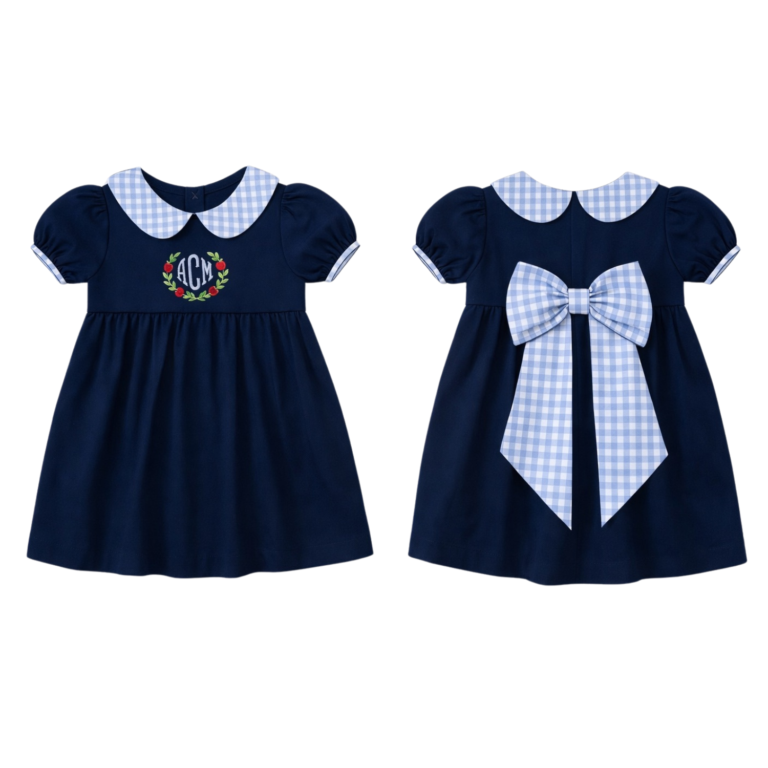 Back to School Navy & Gingham Dress - ETA JULY
