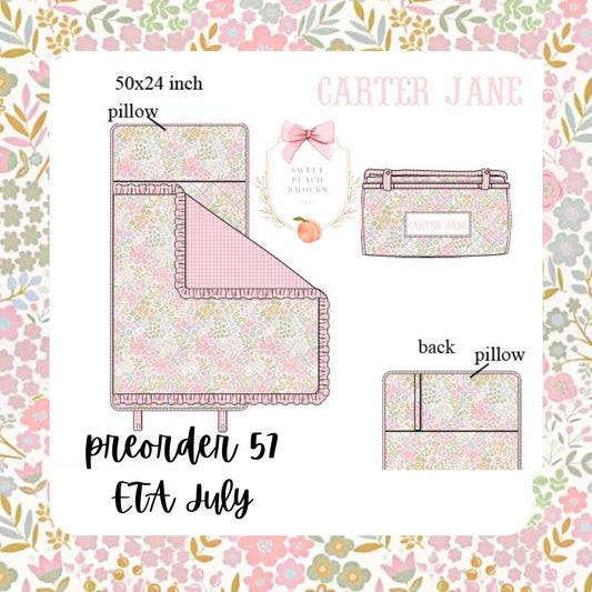 Pink Floral Personalized Napmat