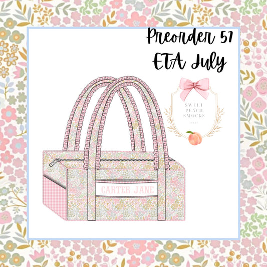 Pink Floral Personalized Bag