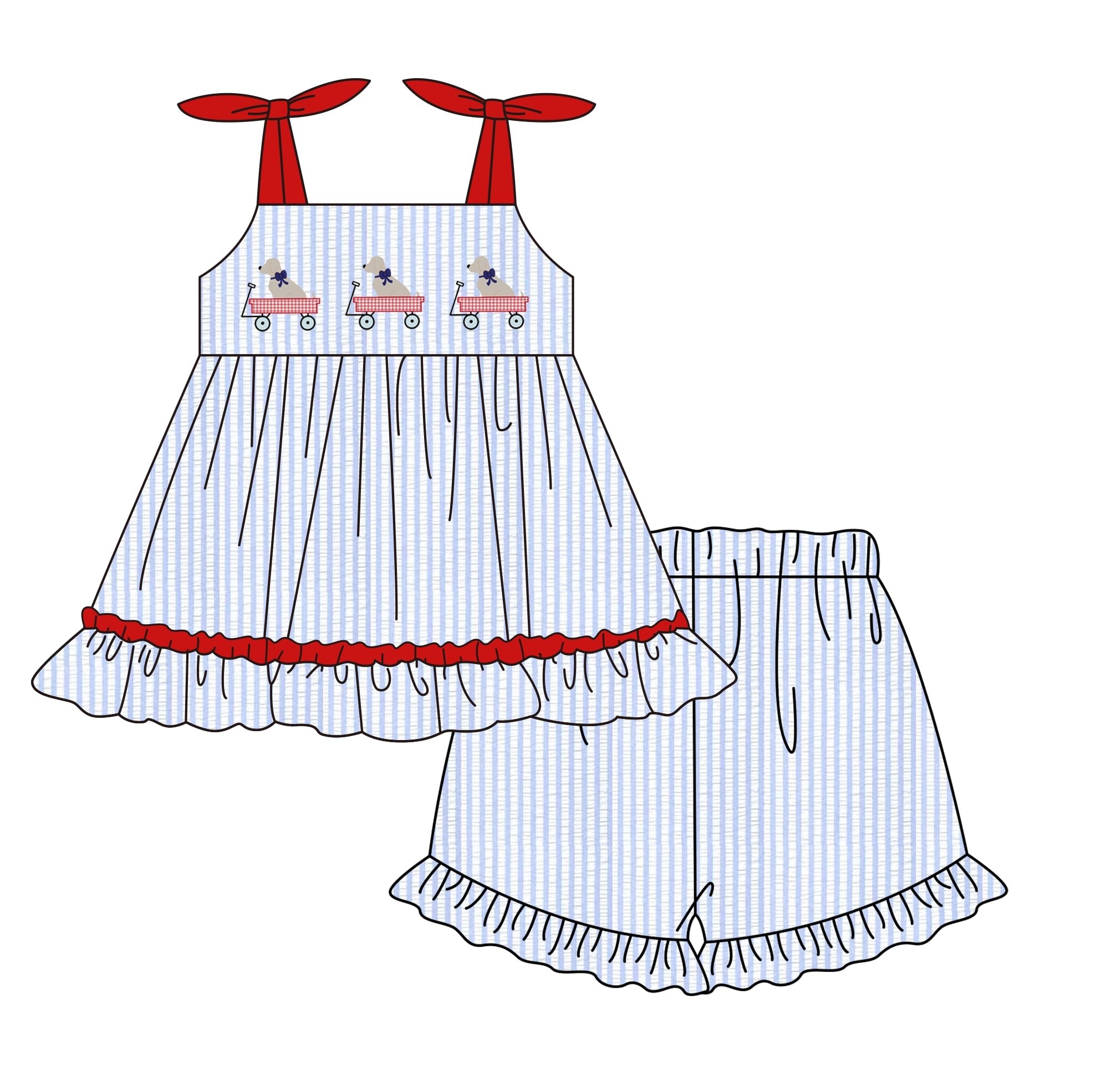 Girls Patriotic Parade Shorts Set