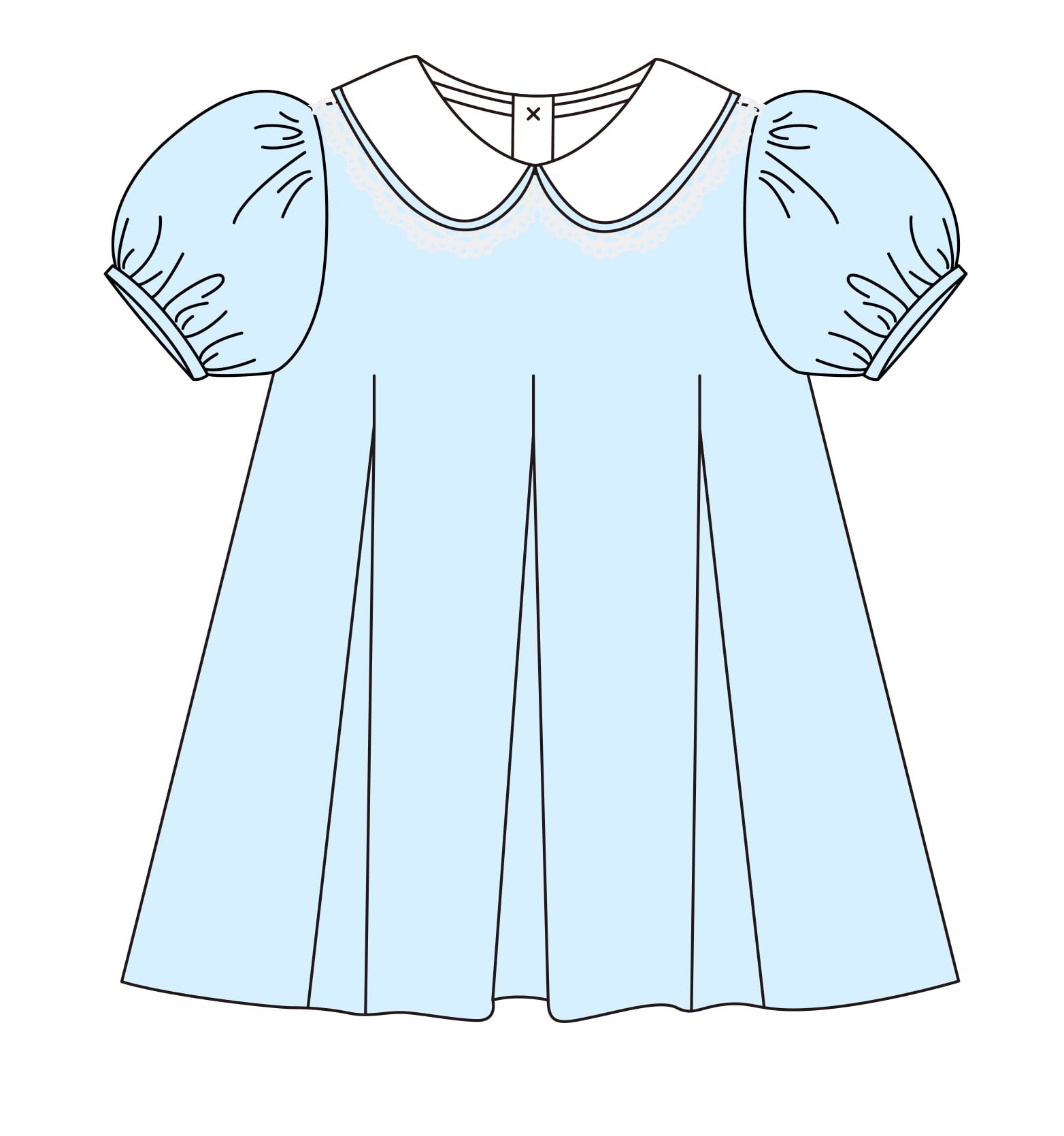 Easter Girls Blue Personalized Dress - no lace on collar