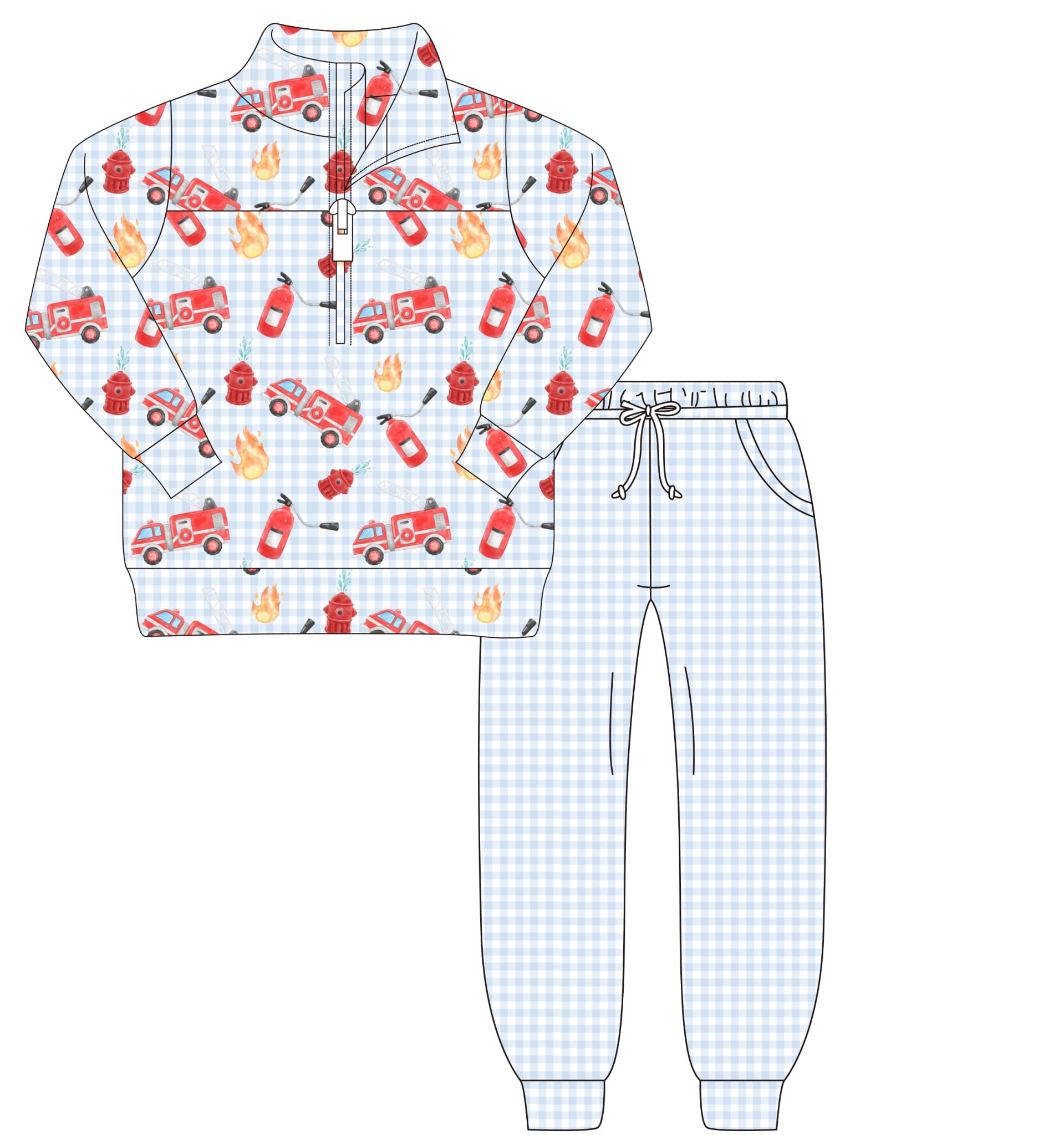 Fire Truck Boys Jogger Set