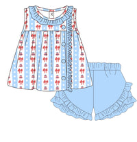 Girls Patriotic Ribbons Shorts Set