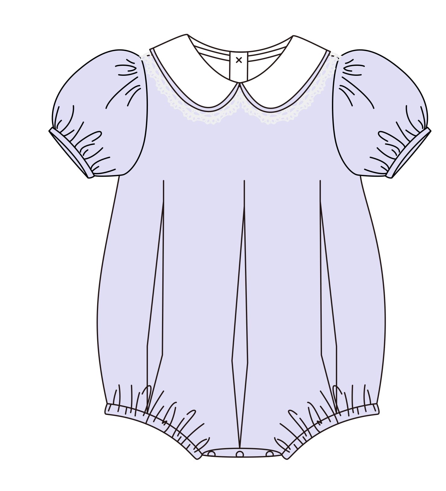 Girls Violet Bubble - no lace on collar