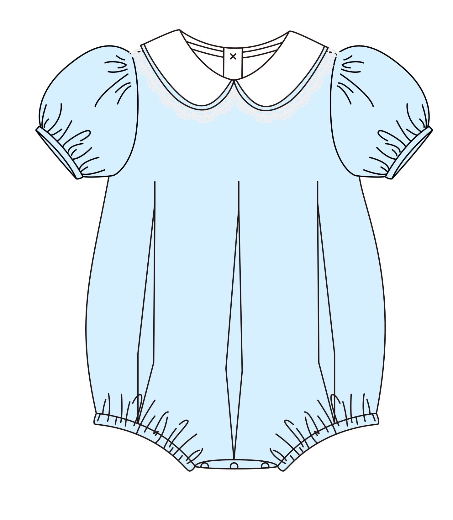 Girls Blue Bubble - no lace on collar